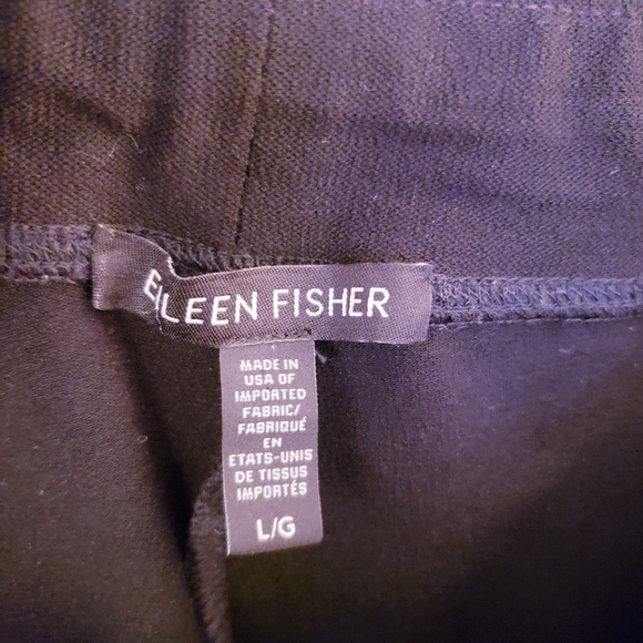 Eileen Fisher Black Pullon Viscose Blend Slim Leg Pants Size L EUC - Picture 7 of 8